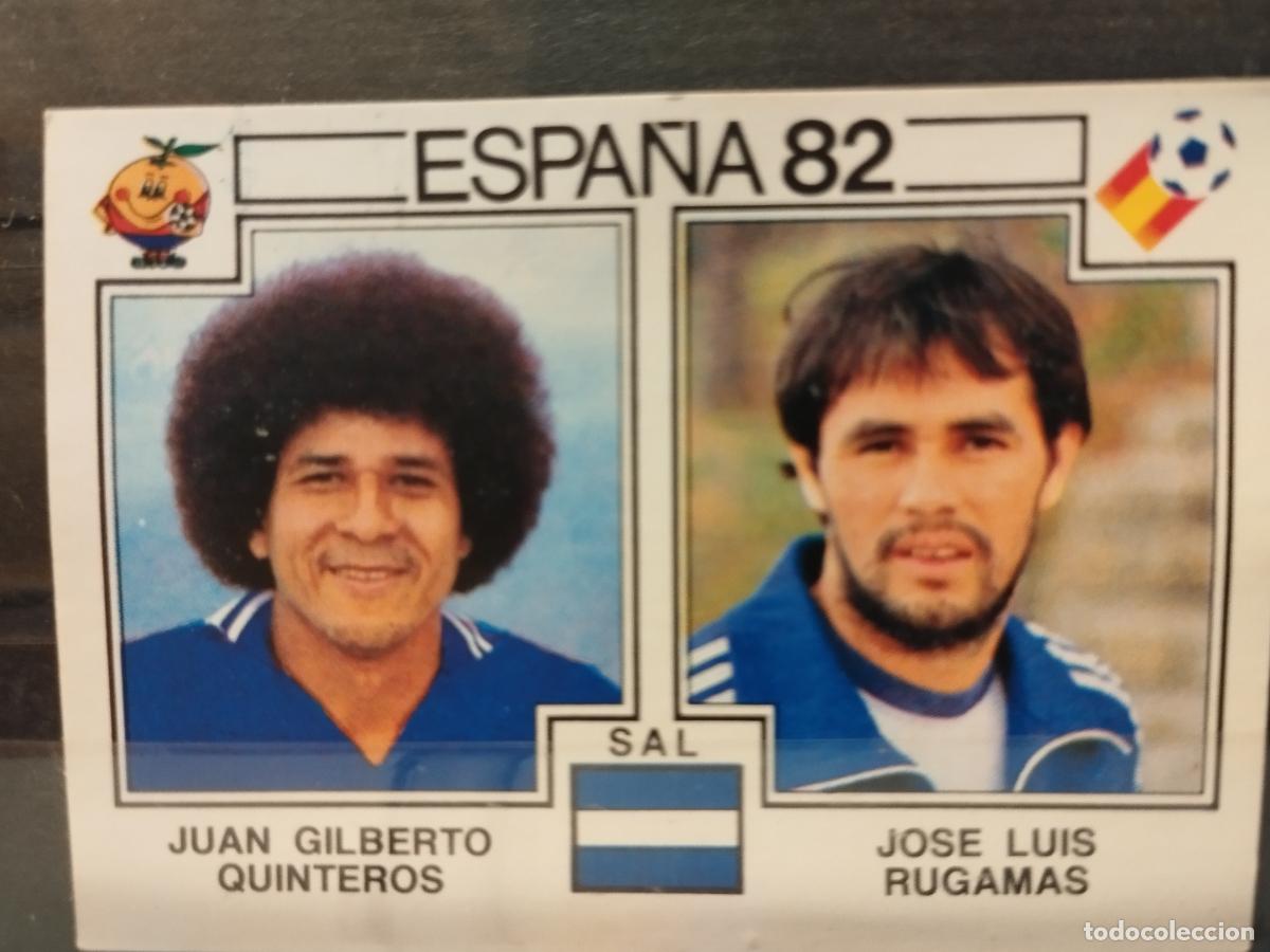 Cromos de f&uacute;tbol: MUNDIAL FUTBOL ESPA&Ntilde;A 82. PANINI. N&ordm; 223. JUAN GILBERO QUINTEROS Y JOSE LUIS RUGAMAS. EL SALVADOR
