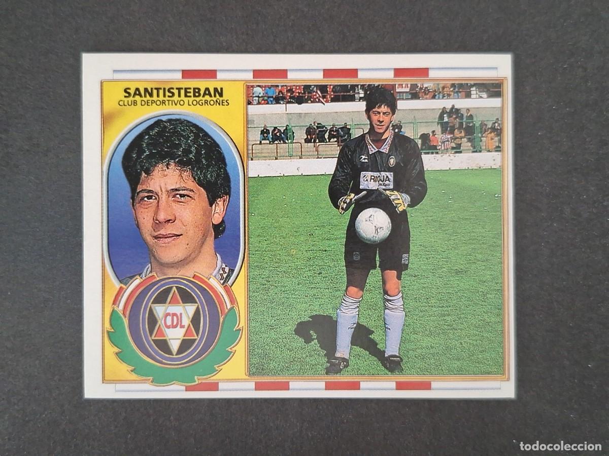 Cromos de f&uacute;tbol: L4 SANTISTEBAN C. D. LOGRO&Ntilde;ES LIGA ESTE 1996 1997 96 97 NUNCA PEGADO SIN PEGAR