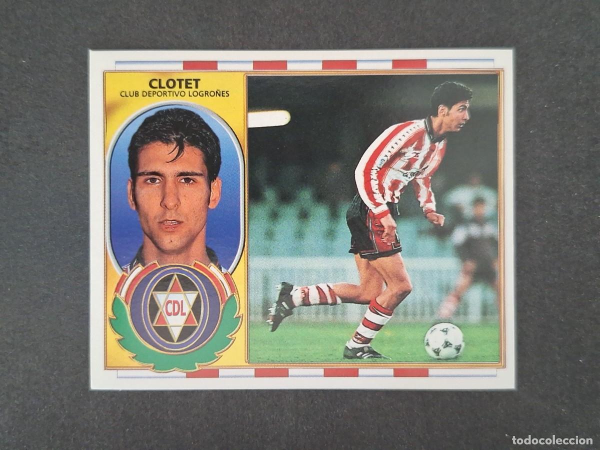 Cromos de f&uacute;tbol: L4 CLOTET C. D. LOGRO&Ntilde;ES LIGA ESTE 1996 1997 96 97 NUNCA PEGADO SIN PEGAR