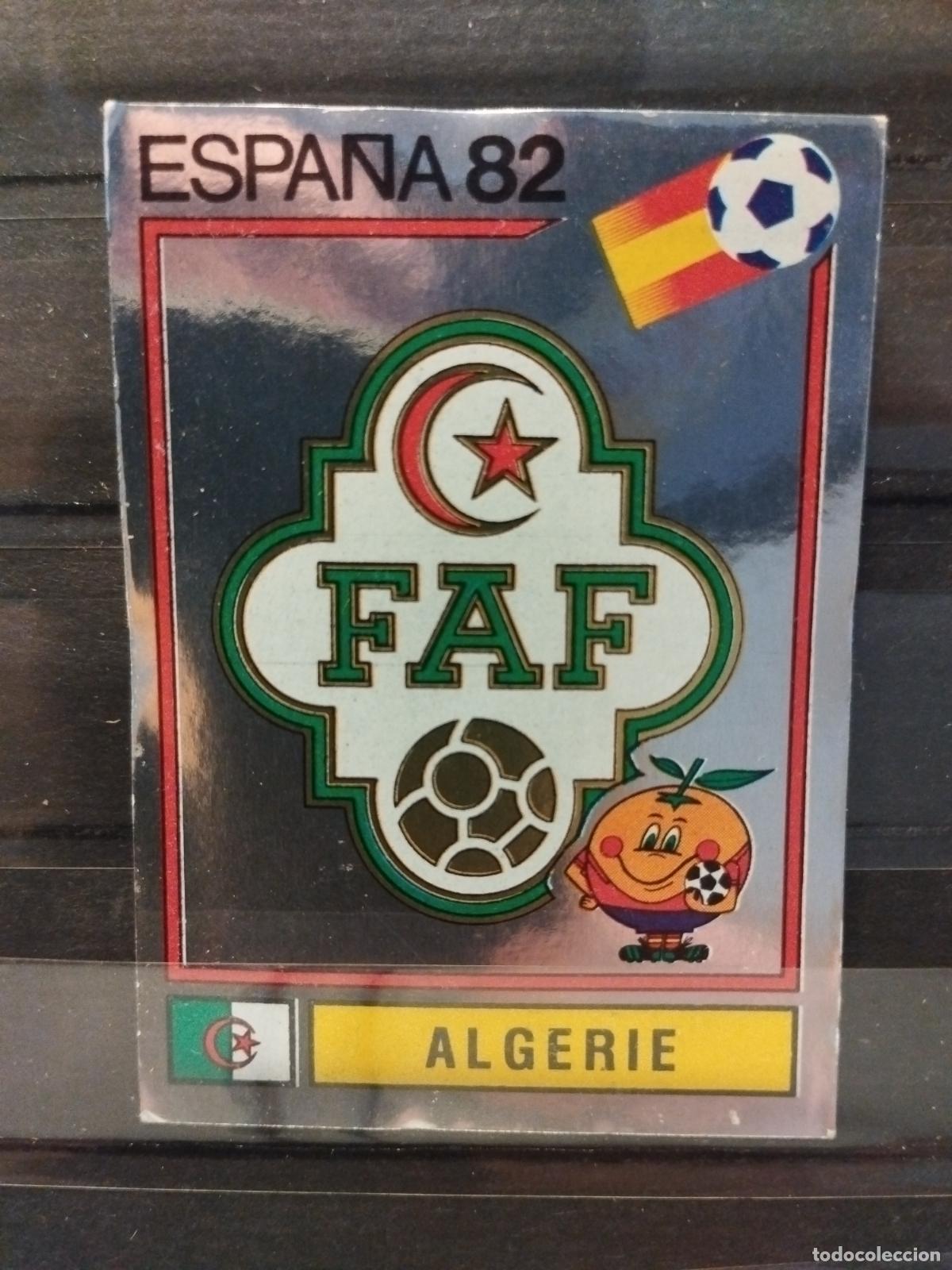 Cromos de f&uacute;tbol: MUNDIAL DE FUTBOL ESPA&Ntilde;A 82. PANINI. N&ordm; 100. ESCUDO FEDERACION DE FUTBOL DE ARGELIA