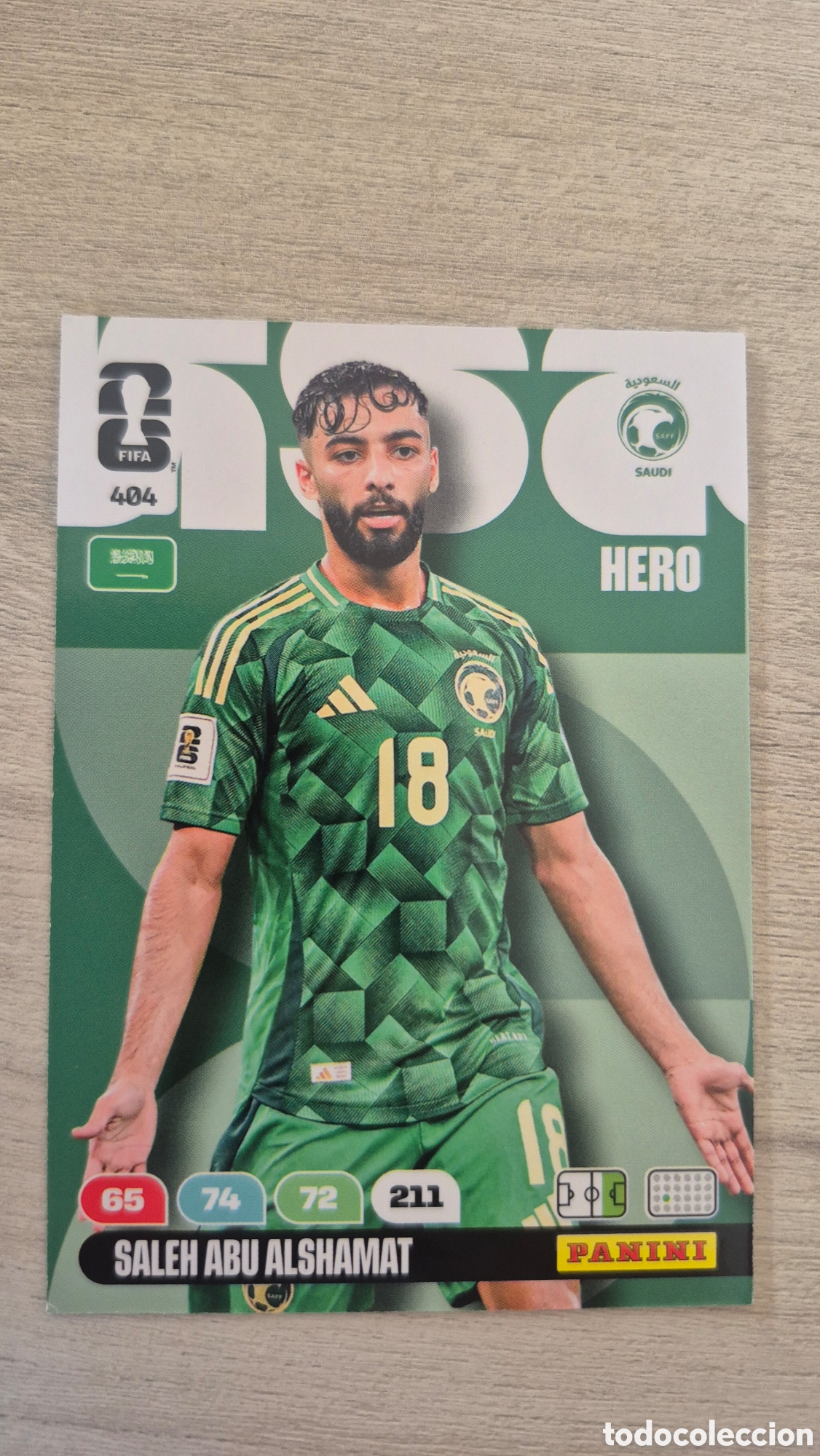Cromos de f&uacute;tbol: N&deg;404 Arabia Saudi Saleh Abu Alshamat Adrenalyn FIFA World Cup 26