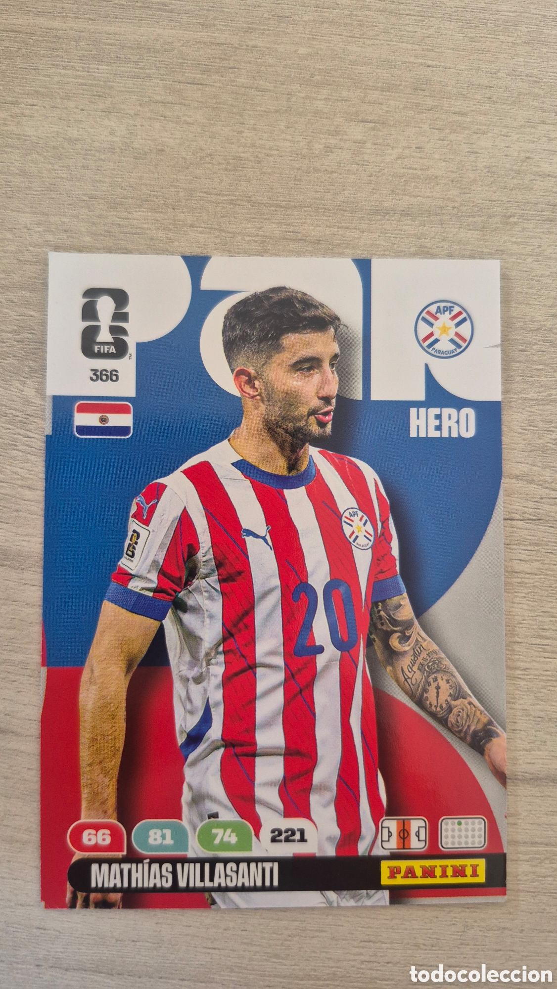 Cromos de f&uacute;tbol: N&deg;366 Paraguay Mathias Villasanti Adrenalyn FIFA World Cup 26
