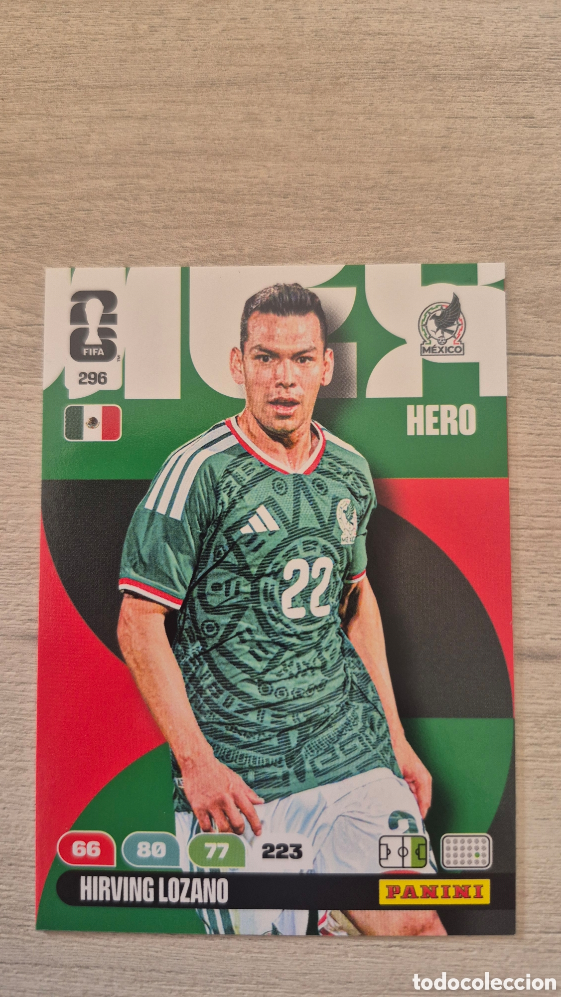 Cromos de f&uacute;tbol: N&deg;296 M&eacute;xico Hirving Lozano Adrenalyn FIFA World Cup 26