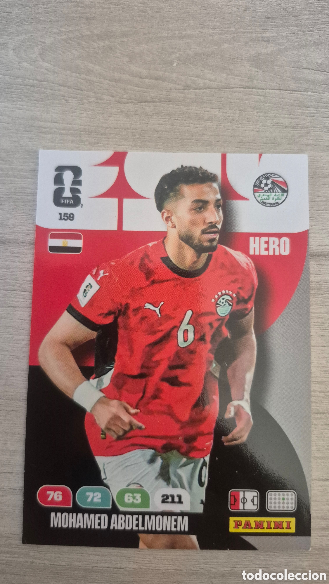 Cromos de f&uacute;tbol: N&deg;159 Egipto Mohamed Abdelmonem Adrenalyn FIFA World Cup 26