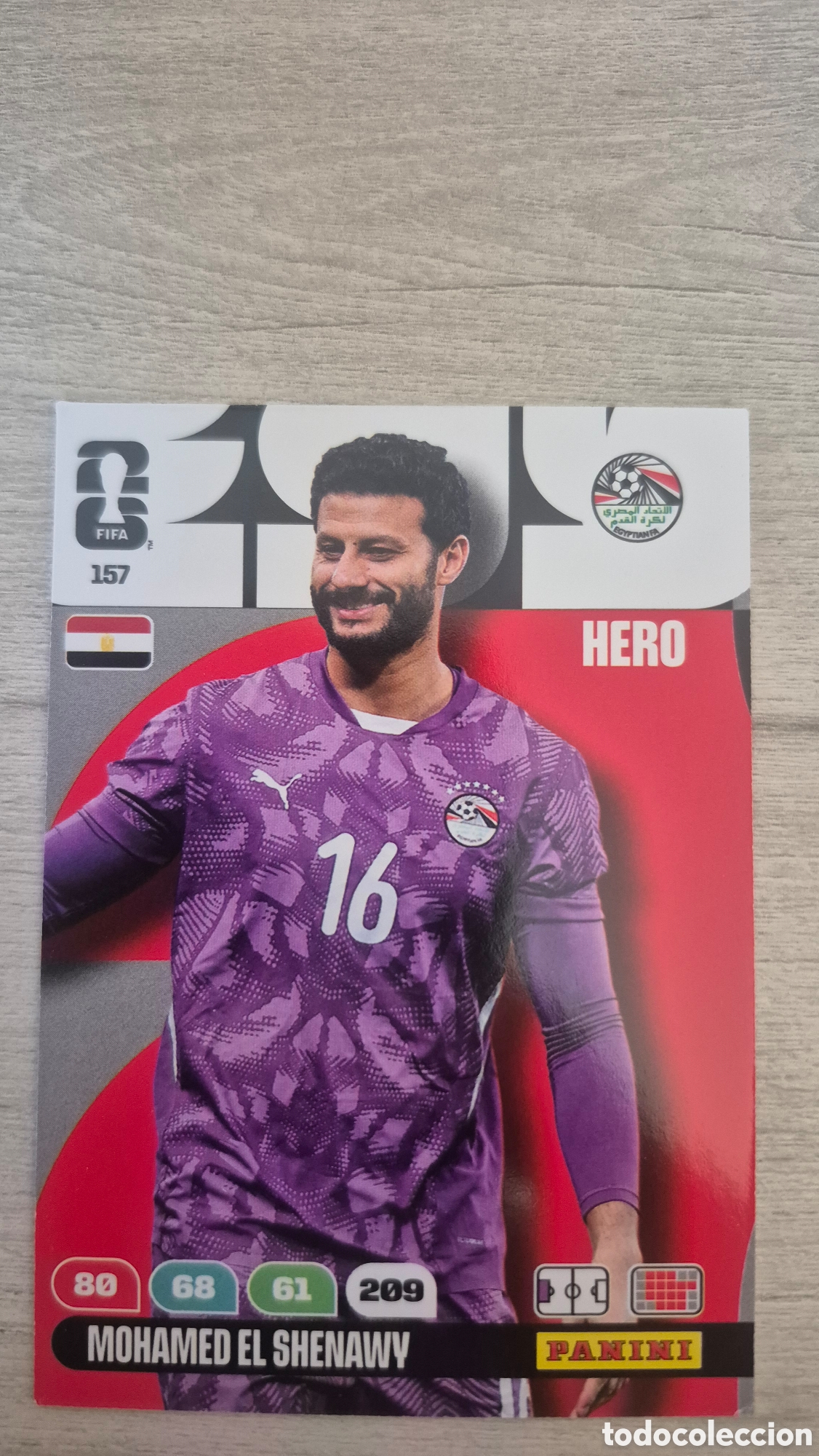 Cromos de f&uacute;tbol: N&deg;157 Egipto Mohamed El Shenawy Adrenalyn FIFA World Cup 26