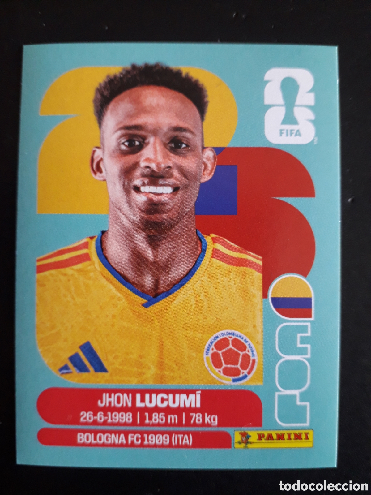 Cromos de f&uacute;tbol: LUCUM&Iacute; COLOMBIA COL 8 MUNDIAL F&Uacute;TBOL 2026 FIFA WORLD CUP PANINI SIN PEGAR PEDIDO M&Iacute;NIMO 3&euro;