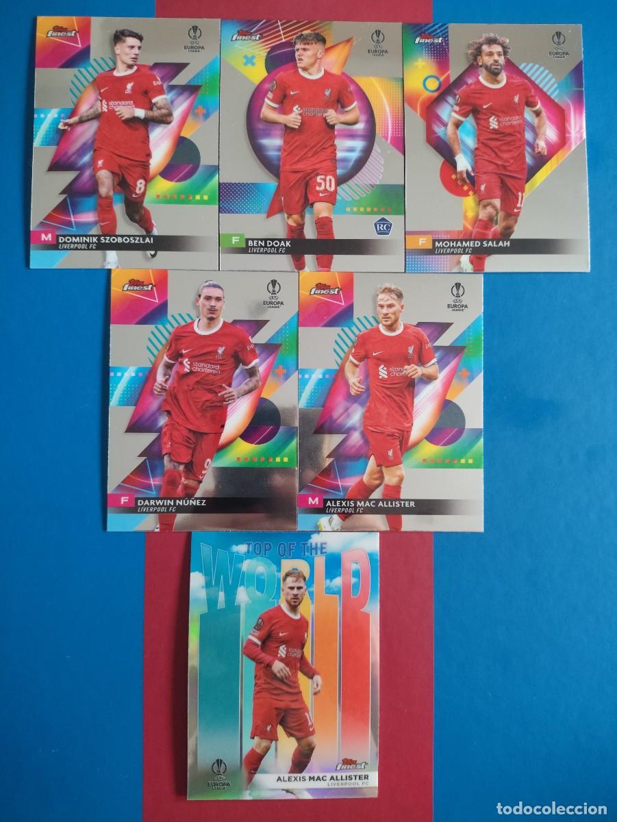 Cromos de f&uacute;tbol: LOTE FINNEST LIVERPOOL TOPPS 2024 SALAH DARWIN NU&Ntilde;EZ SZOBISZLAI MAC ALLISTER