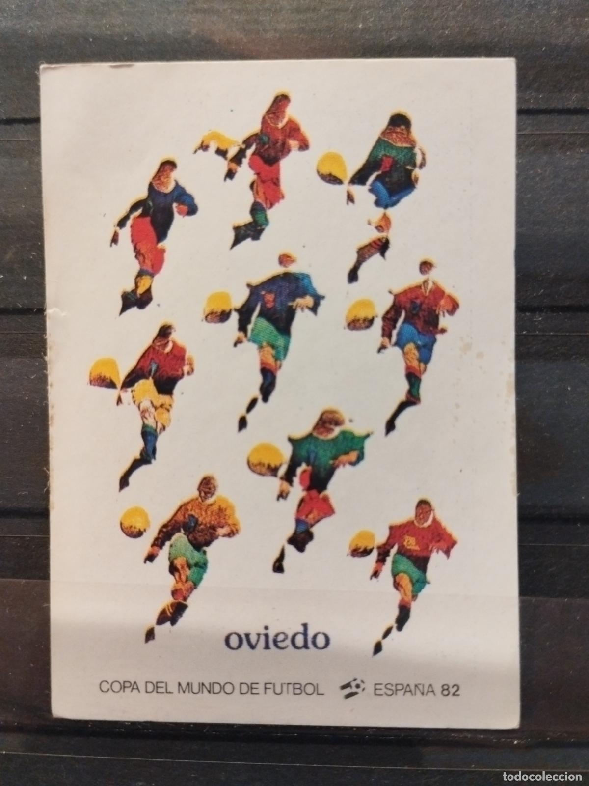 Cromos de f&uacute;tbol: MUNDIAL DE FUTBOL ESPA&Ntilde;A 82. PANINI. N&ordm; 17. CARTEL ANUNCIADOR DE LA SEDE DE OVIEDO.