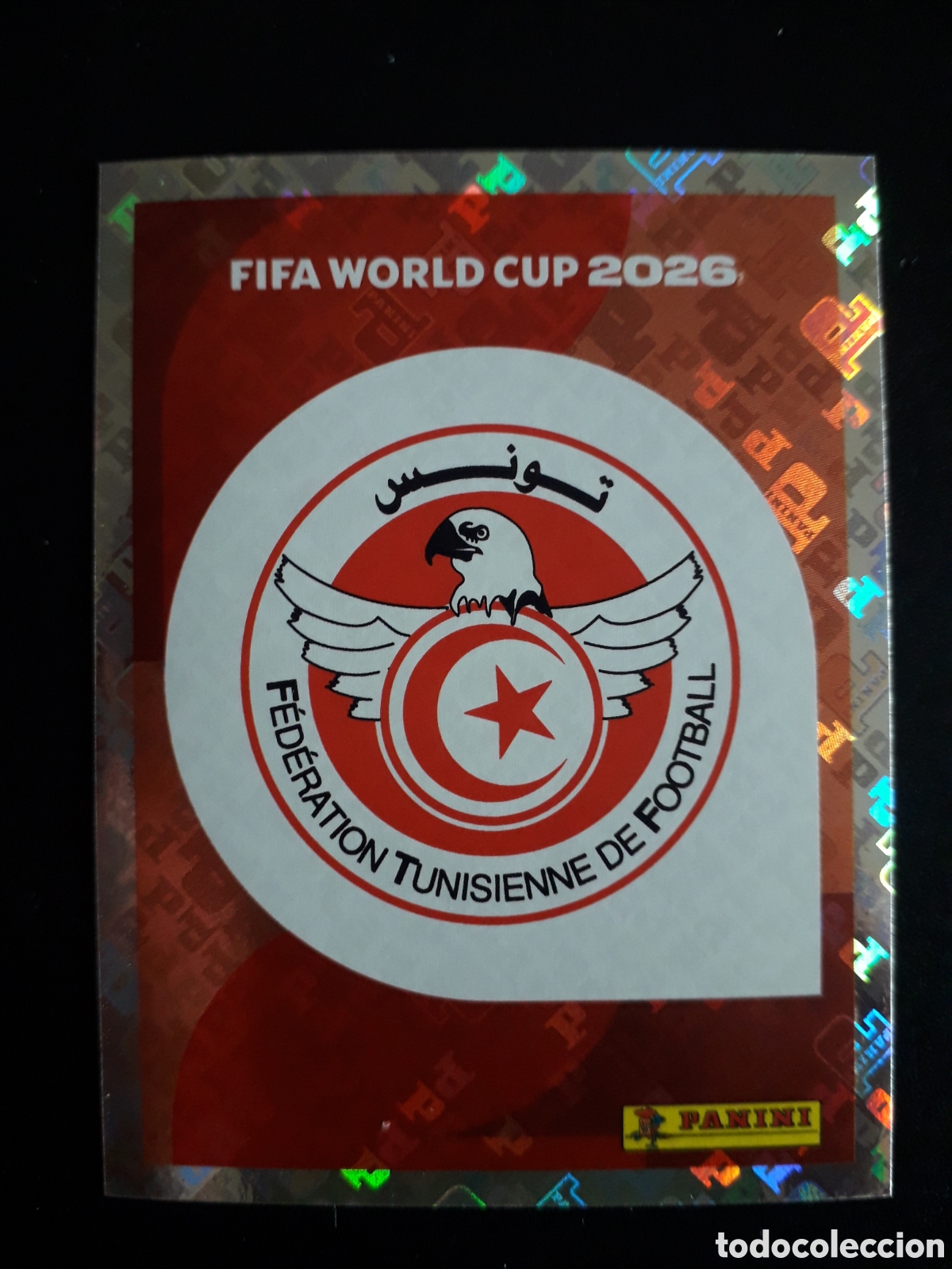 Cromos de f&uacute;tbol: ESCUDO T&Uacute;NEZ TUN 1 MUNDIAL F&Uacute;TBOL 2026 FIFA WORLD CUP PANINI SIN PEGAR PEDIDO M&Iacute;NIMO 3&euro;.