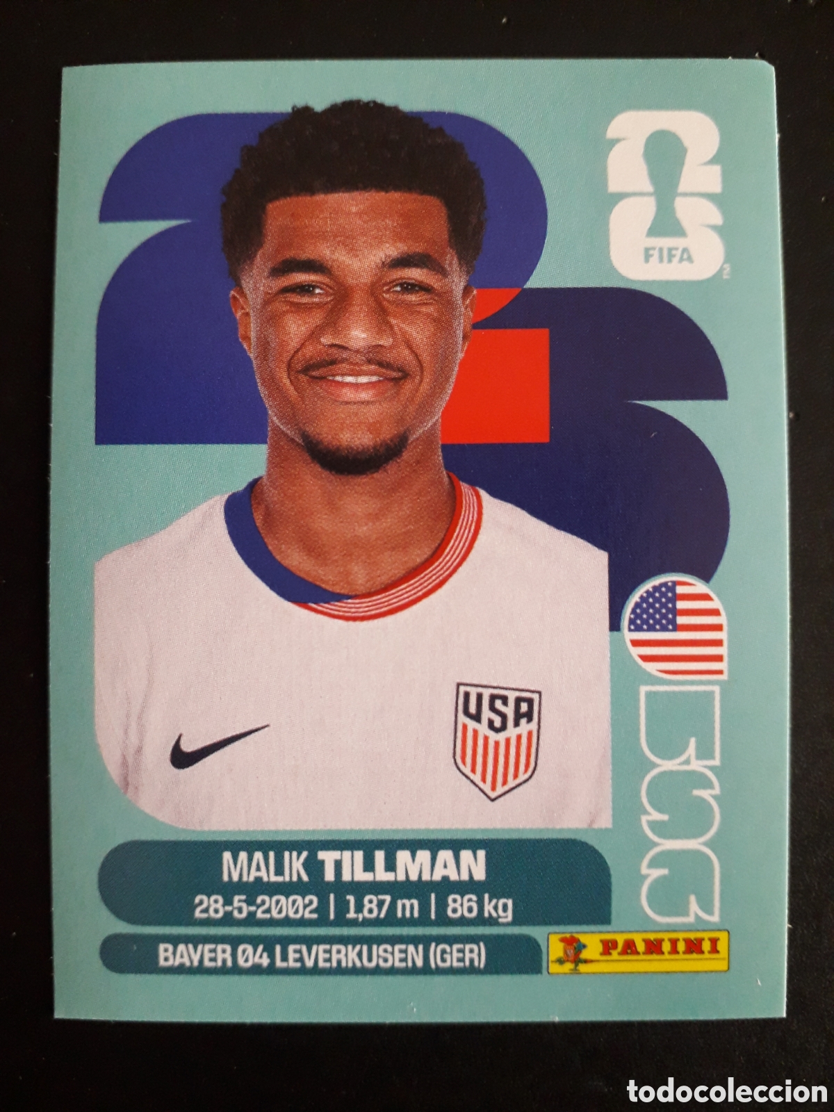 Cromos de f&uacute;tbol: TILLMAN ESTADOS UNIDOS USA 15 MUNDIAL F&Uacute;TBOL 2026 FIFA WORLD CUP PANINI SIN PEGAR PEDIDO M&Iacute;NIMO 3&euro;.