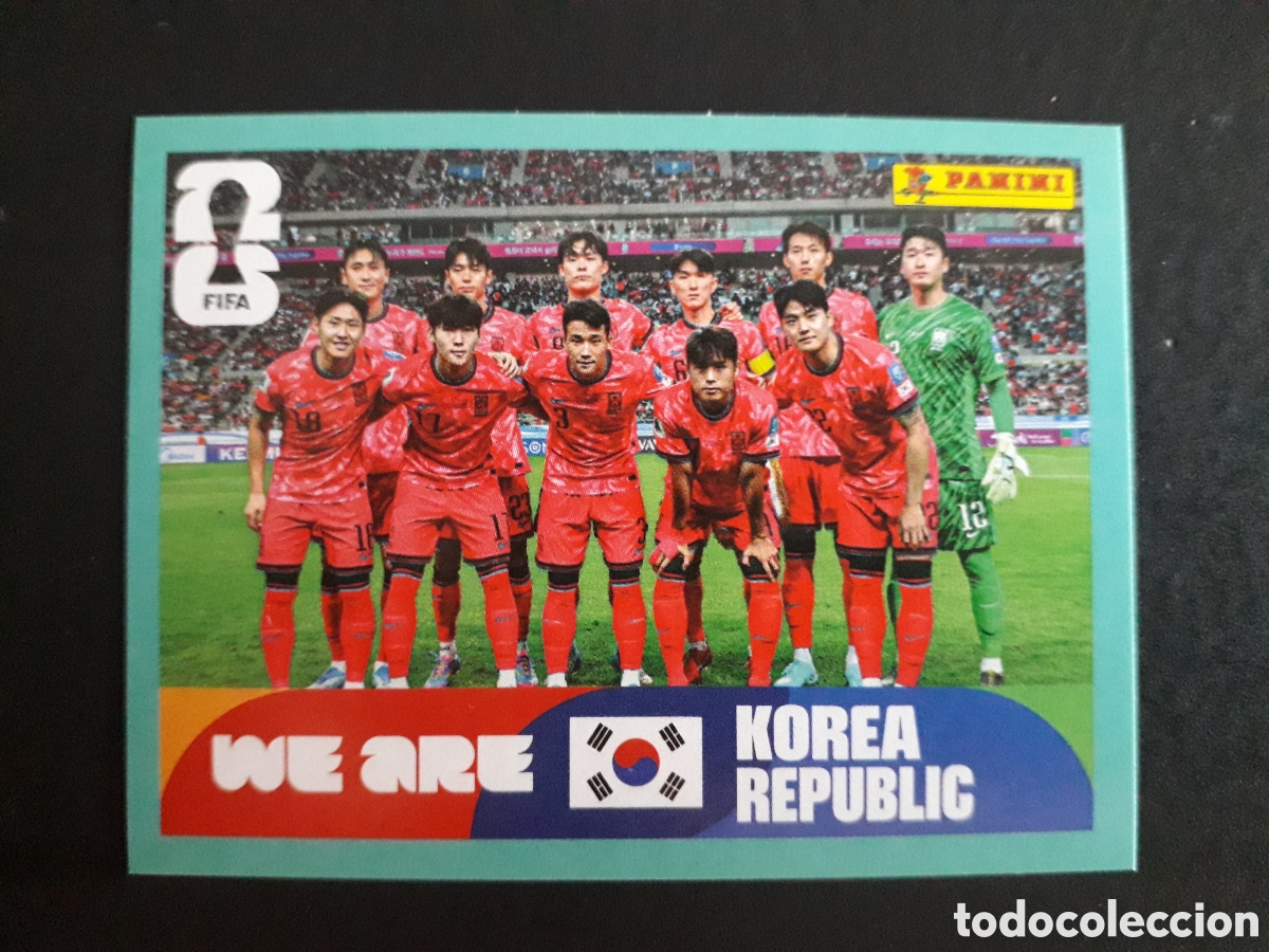 Cromos de f&uacute;tbol: EQUIPO COREA DEL SUR KOR 13 MUNDIAL F&Uacute;TBOL 2026 FIFA WORLD CUP PANINI SIN PEGAR PEDIDO M&Iacute;NIMO 3&euro;