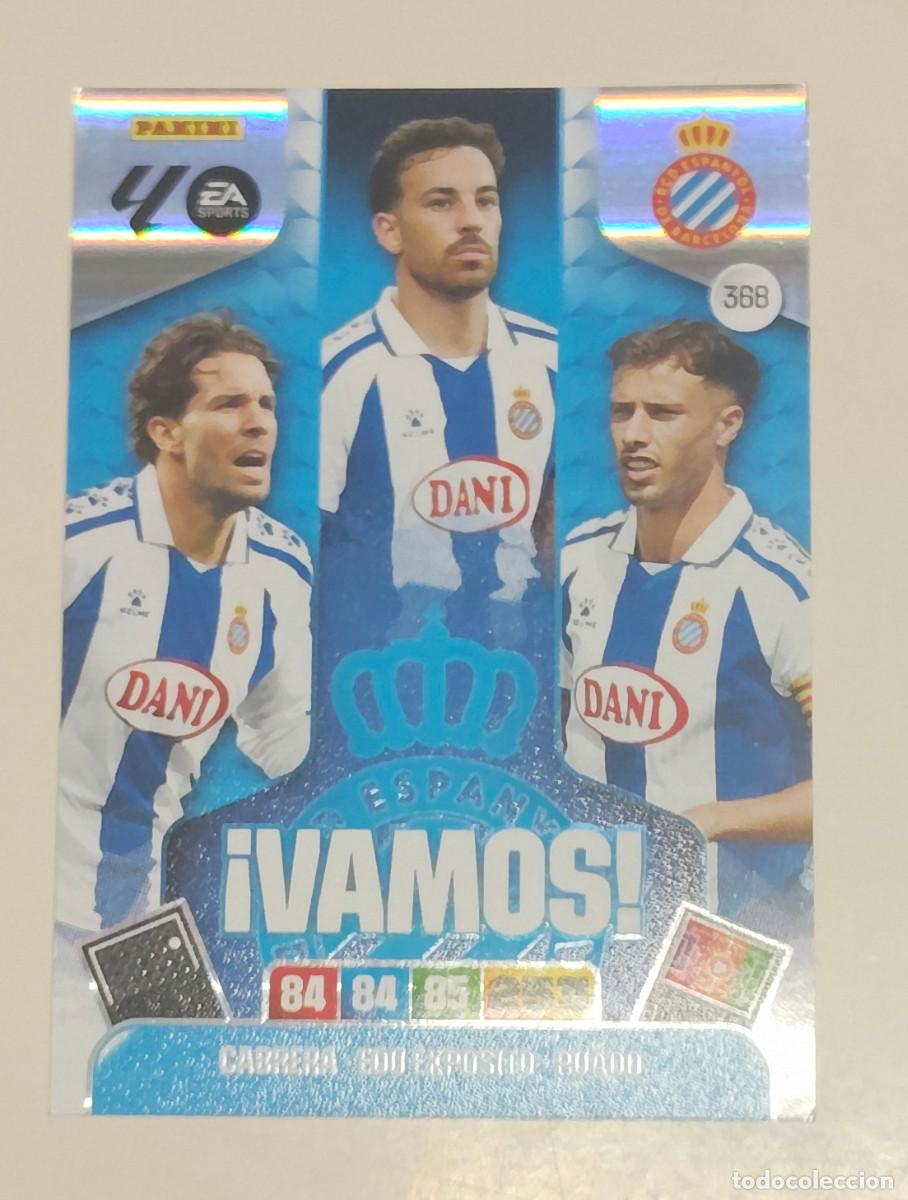 Cromos de f&uacute;tbol: Carta Cabrera/Edu Exp&oacute;sito/Puado Espanyol Vamos 368 Adrenalyn