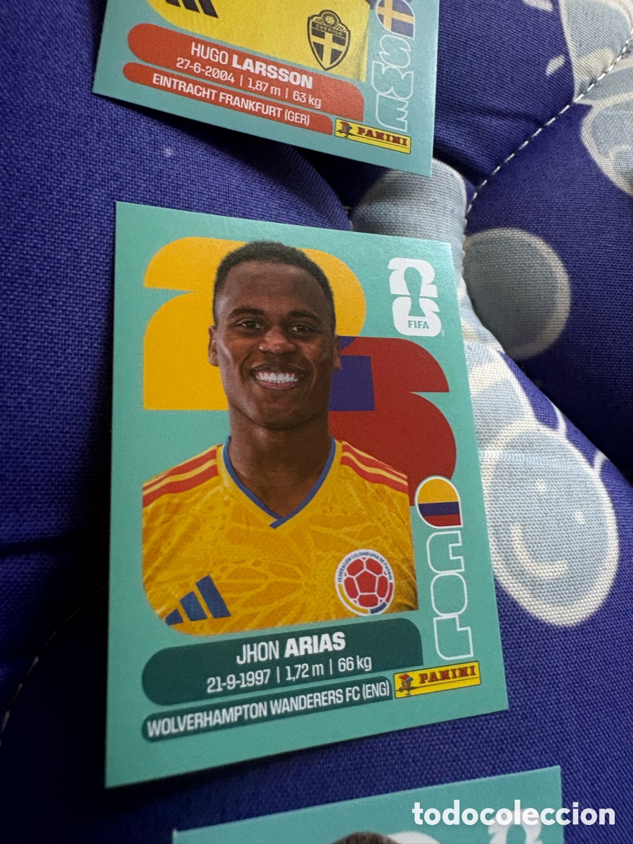 Cromos de f&uacute;tbol: B3 COL17 JHON ARIAS 17 COLOMBIA COL MUNDIAL FIFA WORLD CUP 2026 STICKER PANINI