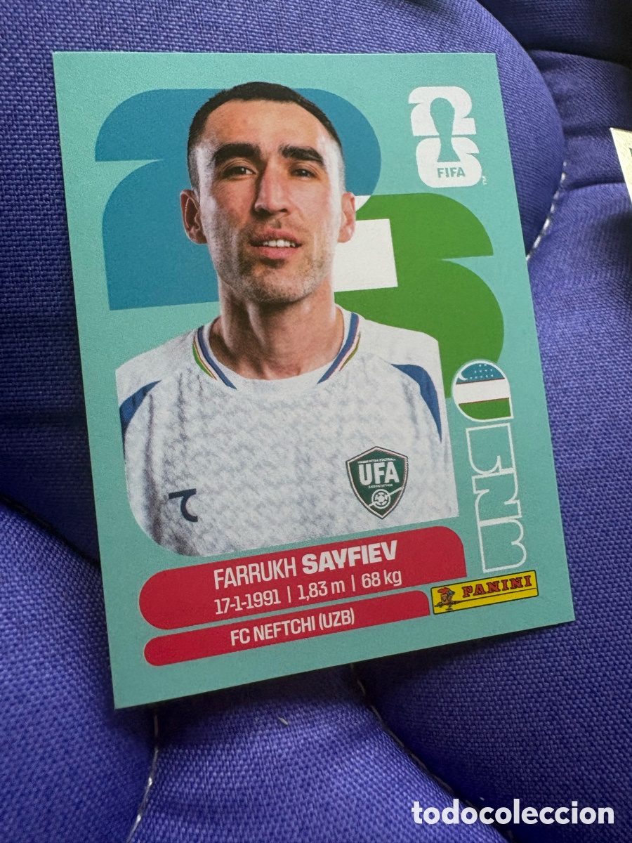 Cromos de f&uacute;tbol: SAYFIEV UZBEKISTAN UZB 3 MUNDIAL F&Uacute;TBOL 2026 FIFA WORLD CUP PANINI SIN PEGAR PEDIDO M&Iacute;NIMO 3&euro;.
