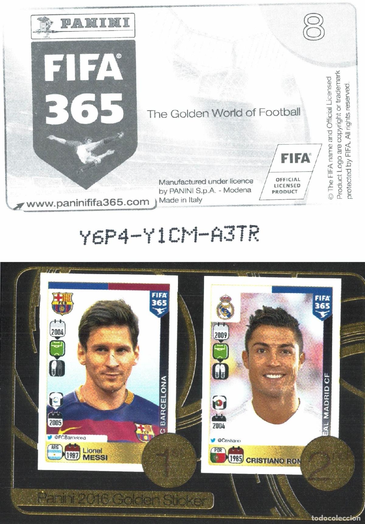 Cromos de f&uacute;tbol: Cromo Cristiano Ronaldo Real Madrid C.F. Panini FIFA 365 Stickers 2016-2017
