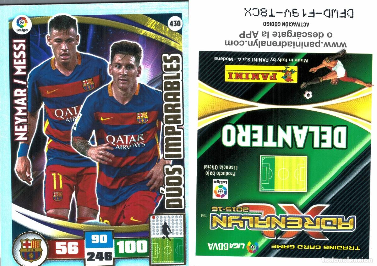 Cromos de f&uacute;tbol: Cromo Messi F.C. Barcelona Panini Adrenalyn XL Liga 2015-2016