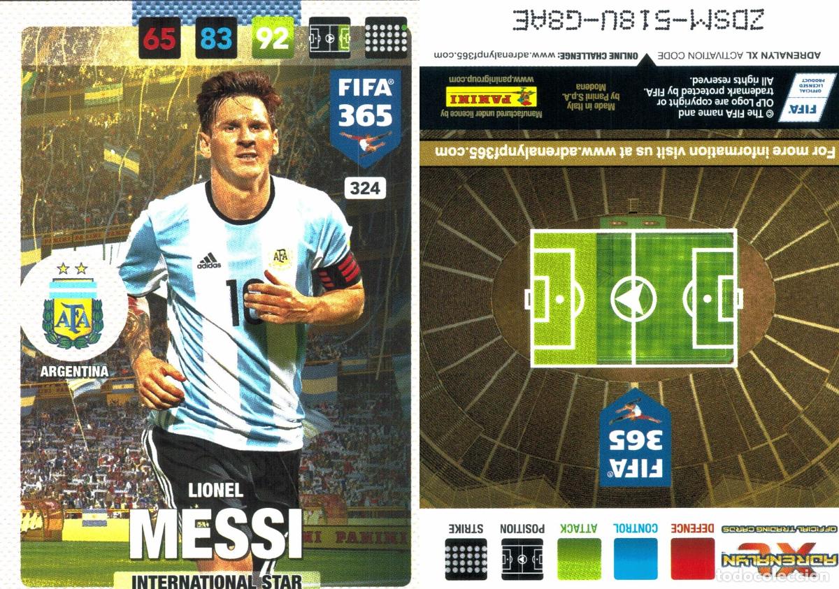 Cromos de f&uacute;tbol: Cromo Messi Argentina Panini Adrenalyn XL FIFA 365 2016-2017