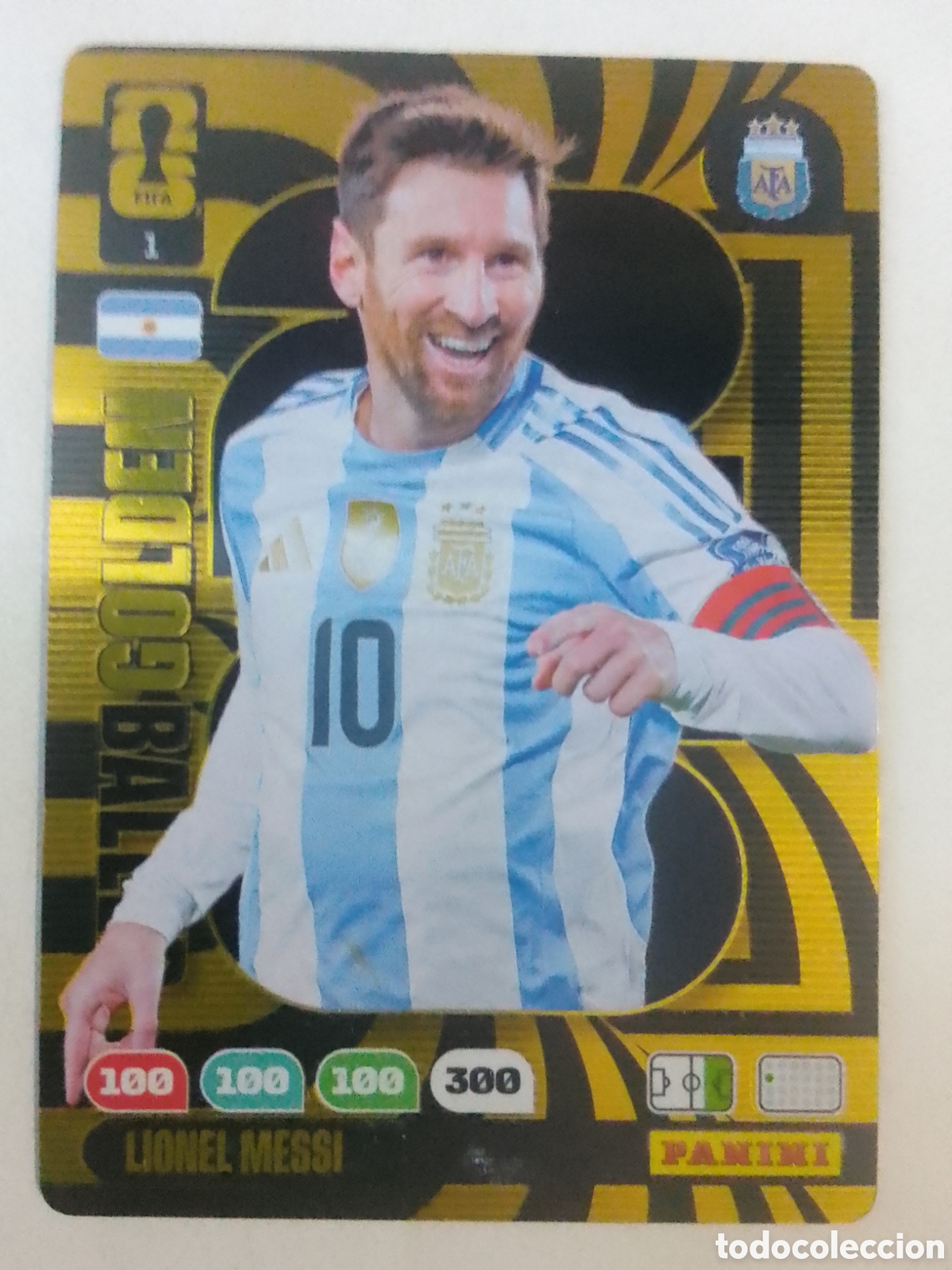 Cromos de f&uacute;tbol: Adrenalyn XL FIFA WORLD CUP 2026 Messi &bull; Argentina. GOLDEN BALLER.
