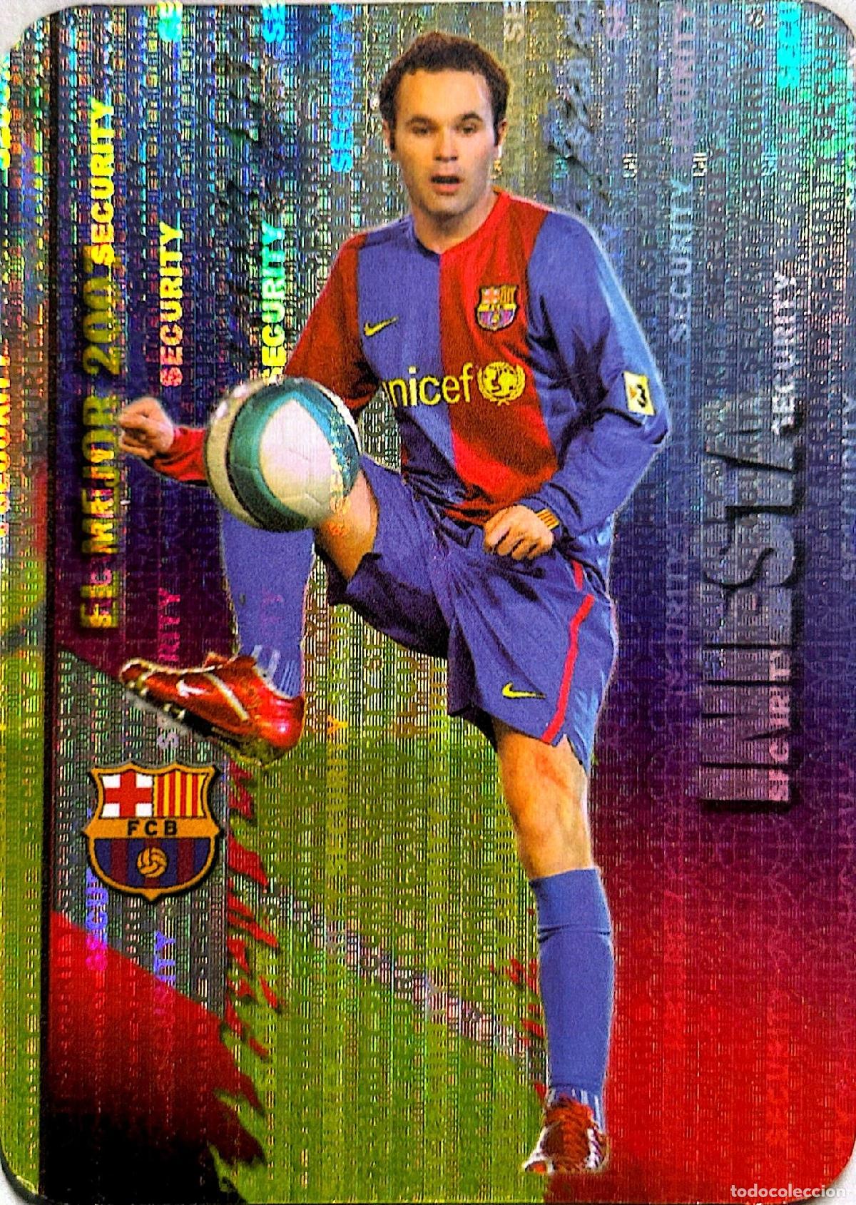 Cromos de f&uacute;tbol: Cromo Andr&eacute;s Iniesta F.C. Barcelona Mundicromo Las Fichas de La Liga 2007-2008