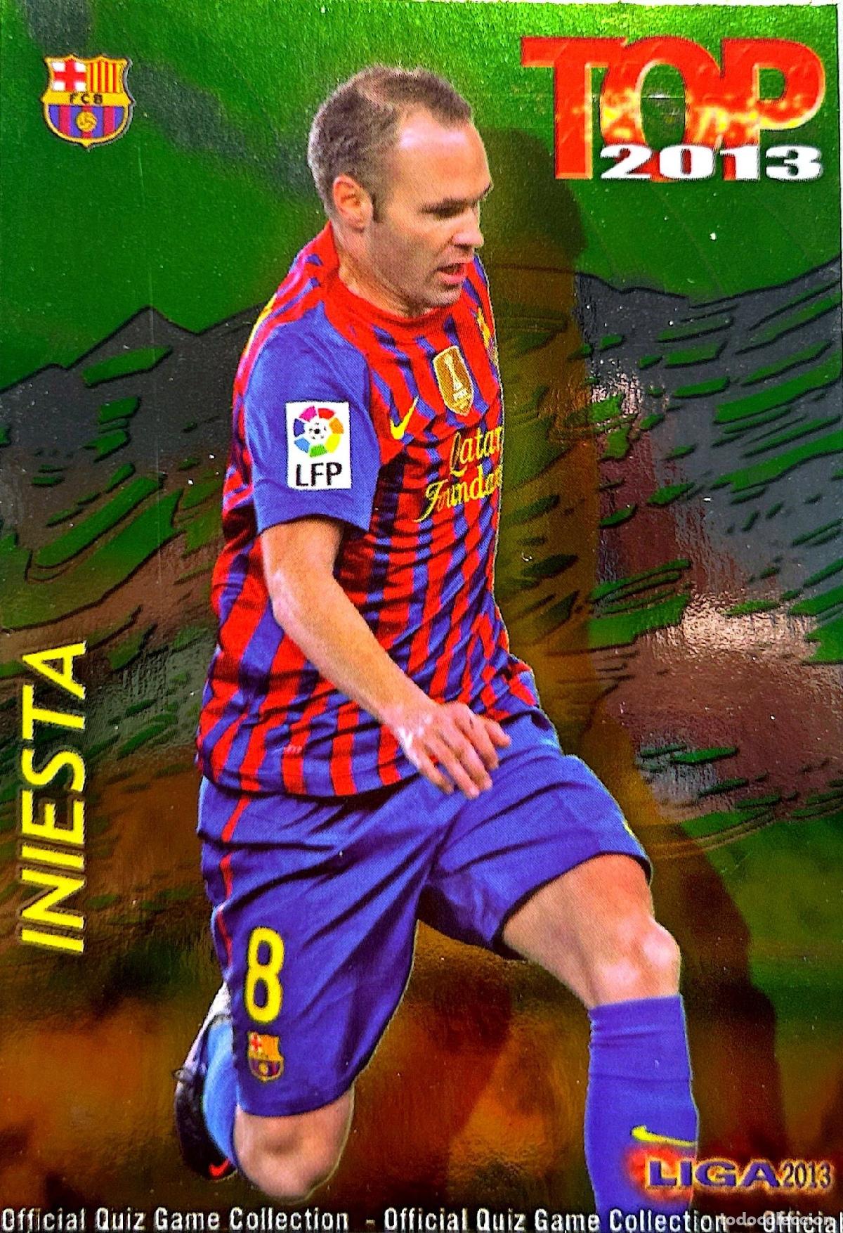 Cromos de f&uacute;tbol: Cromo Andr&eacute;s Iniesta F.C. Barcelona Mundicromo Las Fichas de La Liga 2013-2014