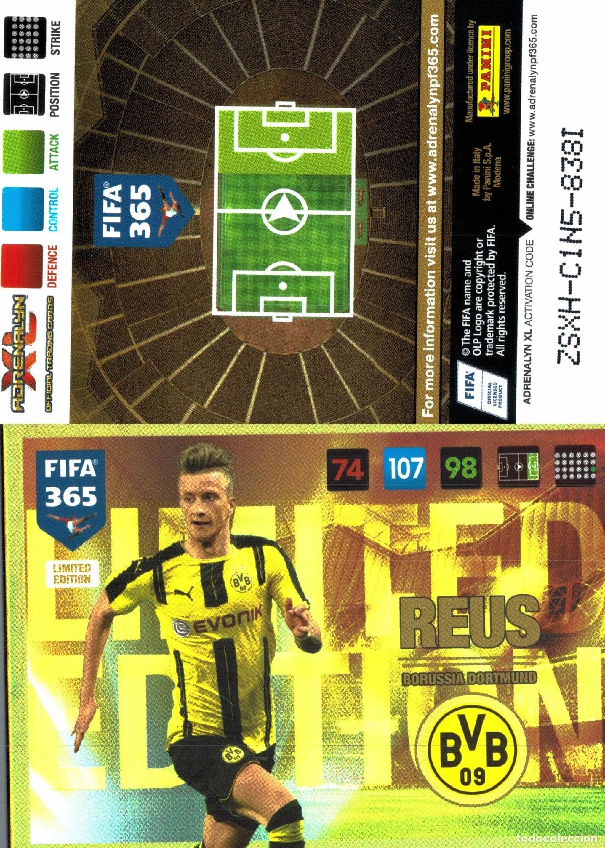 Cromos de f&uacute;tbol: Cromo Reus Borussia Dortmund Panini Adrenalyn XL FIFA 365 2016-2017