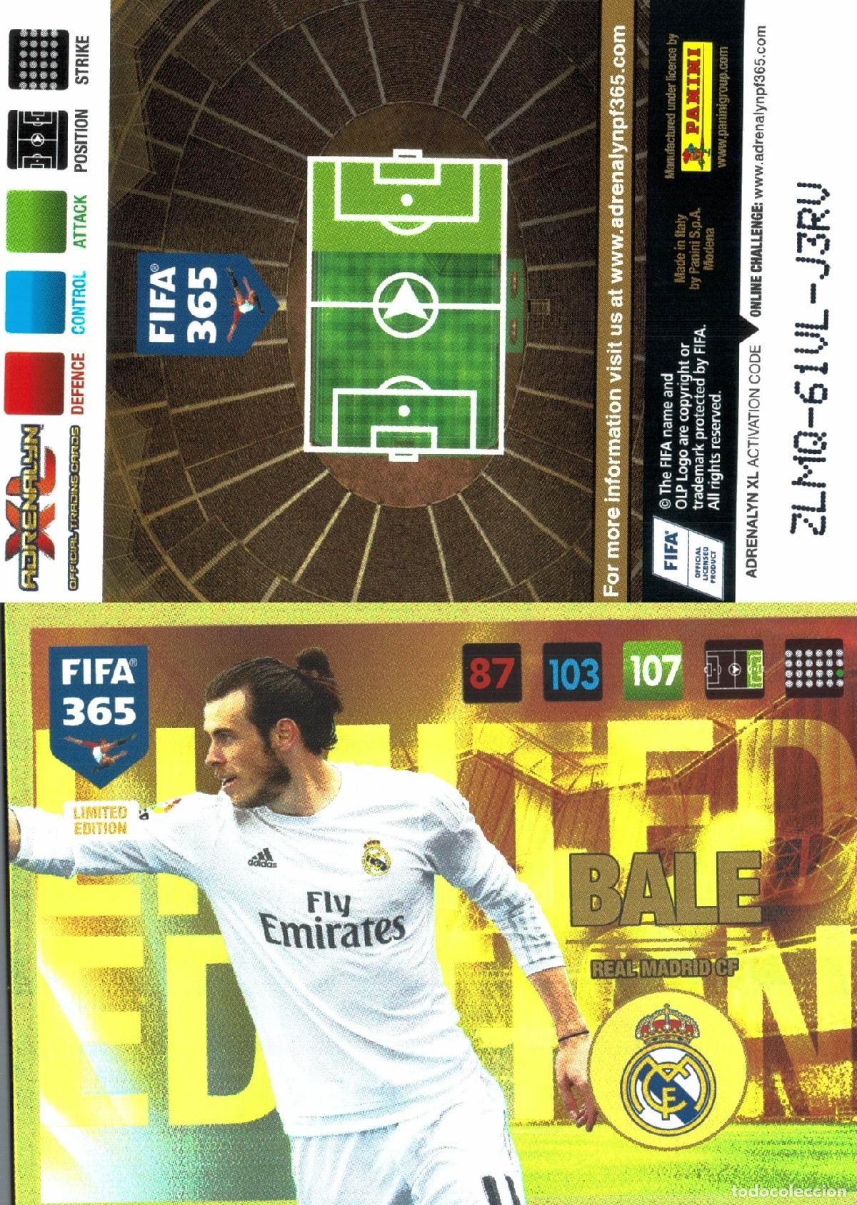 Football Stickers: Cromo Gareth Bale Real Madrid C.F. Panini Adrenalyn XL FIFA 365 2016-2017