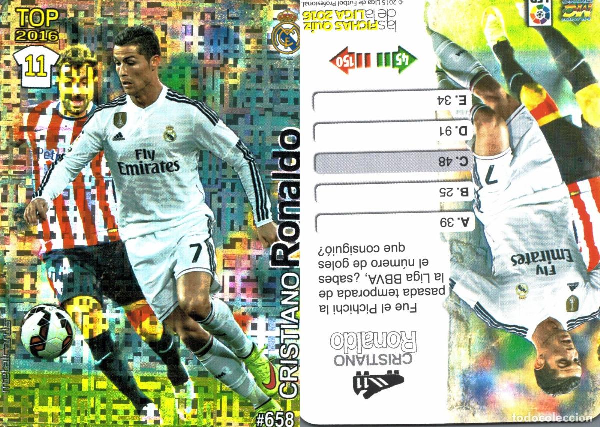 Cromos de f&uacute;tbol: Cromo Cristiano Ronaldo Real Madrid C.F. Mundicromo Las Fichas de La Liga 2015-2016