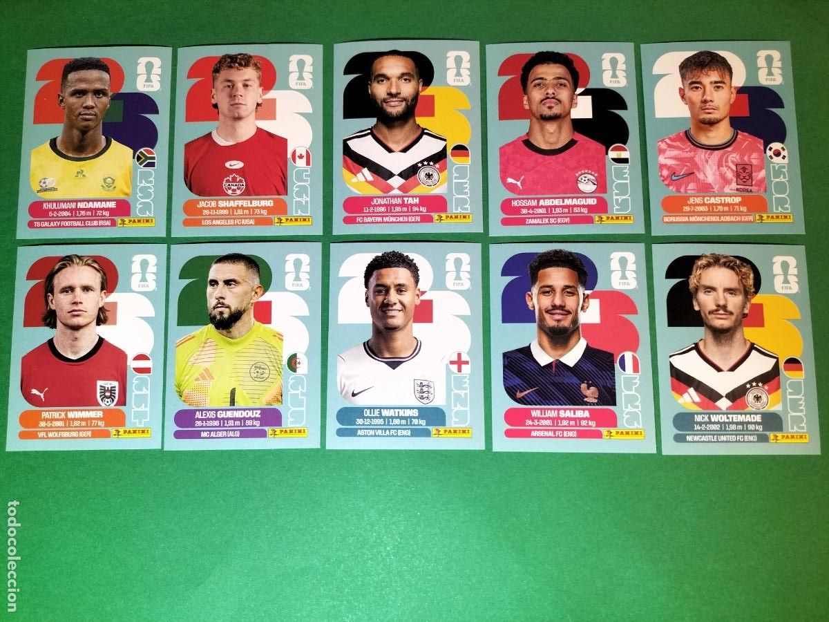 Cromos de Futebol: (PANINI)FIFA WORLD CUP 2026) LOTE DE 10 CROMOS ORIGINALES SIN PEGAR