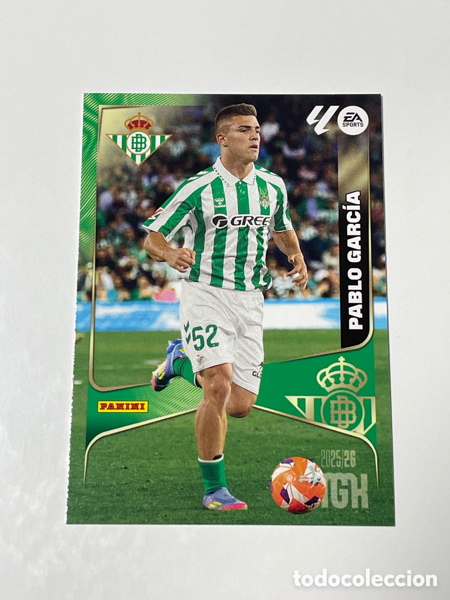 Cromos de f&uacute;tbol: Pablo Garc&iacute;a Betis Panini Megacracks 2025/26 #104