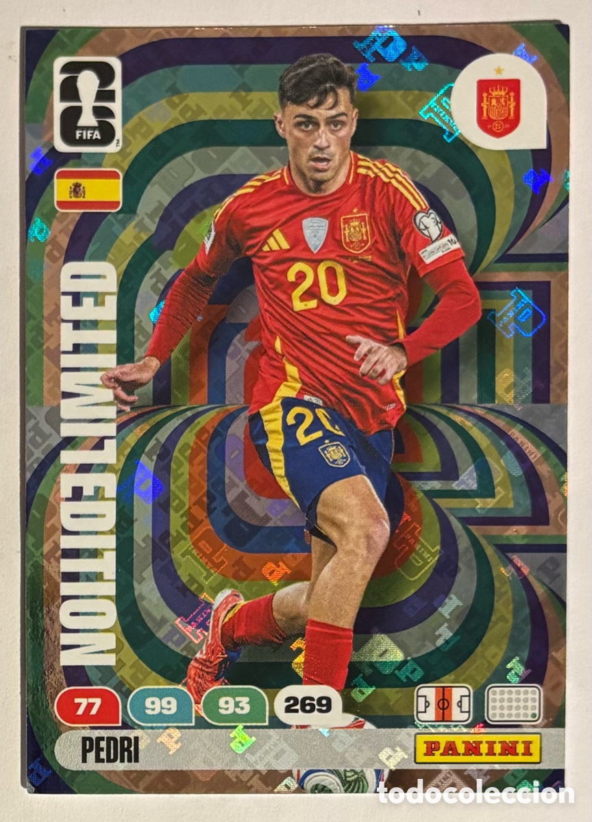 Cromos de f&uacute;tbol: PEDRI (ESPA&Ntilde;A). CARTA LIMITED EDITION PANINI ADRENALYN XL FIFA WORLD CUP 2026.