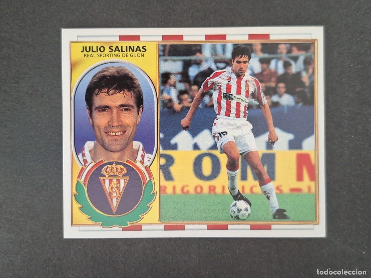 Cromos de f&uacute;tbol: L4 JULIO SALINAS SPORTING DE GIJON LIGA ESTE 1996 1997 96 97 NUNCA PEGADO SIN PEGAR