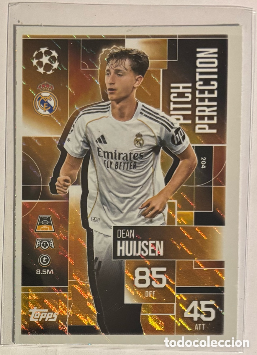 Cromos de f&uacute;tbol: DEAN HUIJSEN (REAL MADRID). CARTA PITCH PERFECTION TOPPS MATCH ATTAX 2025/26.
