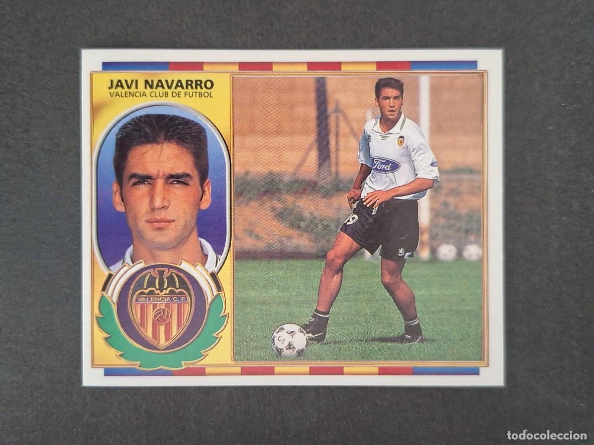 Cromos de f&uacute;tbol: L4 JAVI NAVARRO VALENCIA C. F. LIGA ESTE 1996 1997 96 97 NUNCA PEGADO SIN PEGAR