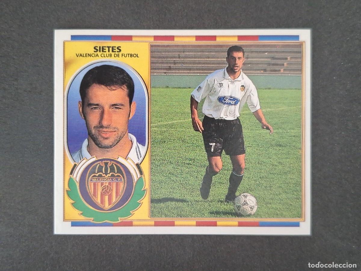 Cromos de f&uacute;tbol: L4 SIETES VALENCIA C. F. LIGA ESTE 1996 1997 96 97 NUNCA PEGADO SIN PEGAR