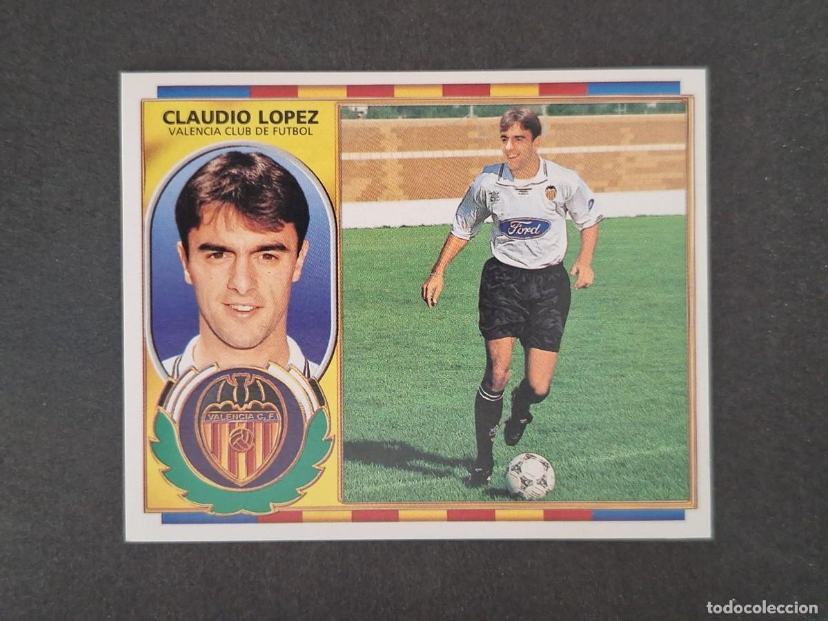 Cromos de f&uacute;tbol: L4 CLAUDIO LOPEZ VALENCIA C. F. LIGA ESTE 1996 1997 96 97 NUNCA PEGADO SIN PEGAR