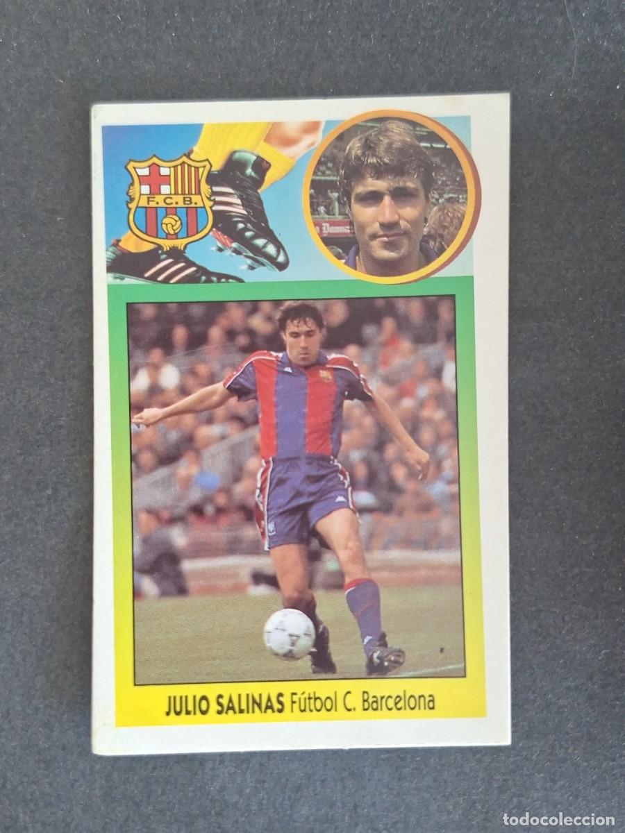 Cromos de f&uacute;tbol: L3 JULIO SALINAS F. C. BARCELONA LIGA ESTE 1993 1994 93 94 CARTON NUNCA PEGADO SIN PEGAR