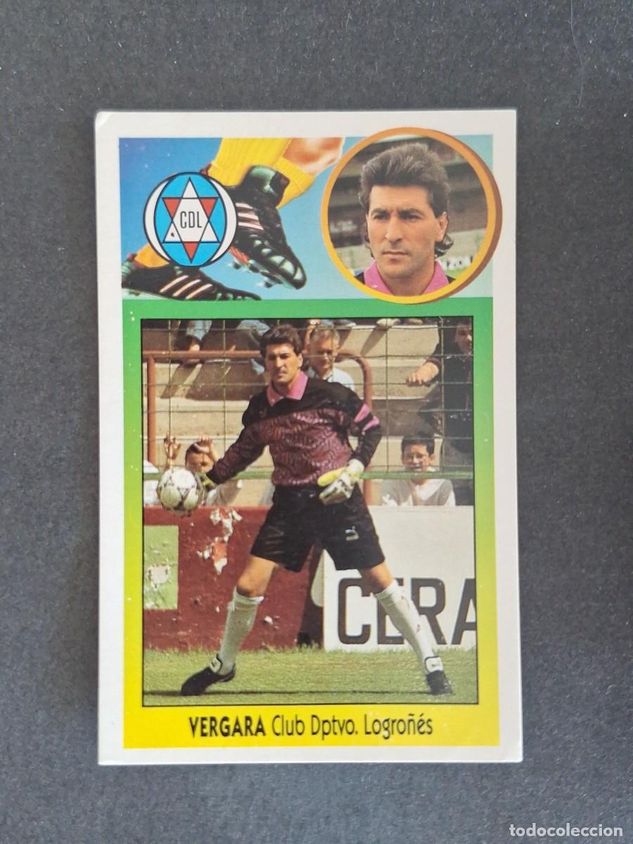 Cromos de f&uacute;tbol: L3 VERGARA C. D. LOGRO&Ntilde;ES LIGA ESTE 1993 1994 93 94 CARTON NUNCA PEGADO SIN PEGAR