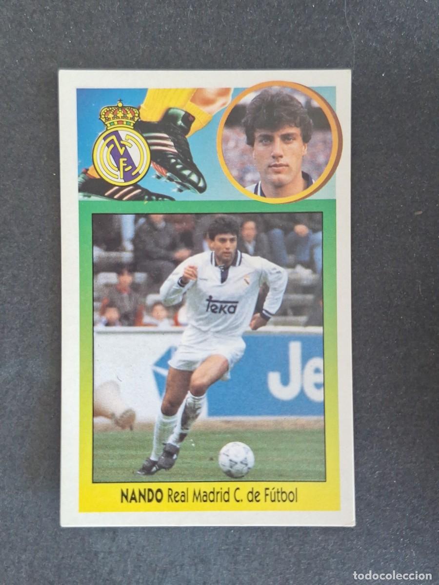 Cromos de f&uacute;tbol: L3 NANDO REAL MADRID LIGA ESTE 1993 1994 93 94 CARTON NUNCA PEGADO SIN PEGAR