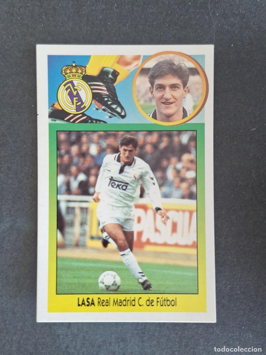 Cromos de f&uacute;tbol: L3 LASA REAL MADRID LIGA ESTE 1993 1994 93 94 CARTON NUNCA PEGADO SIN PEGAR