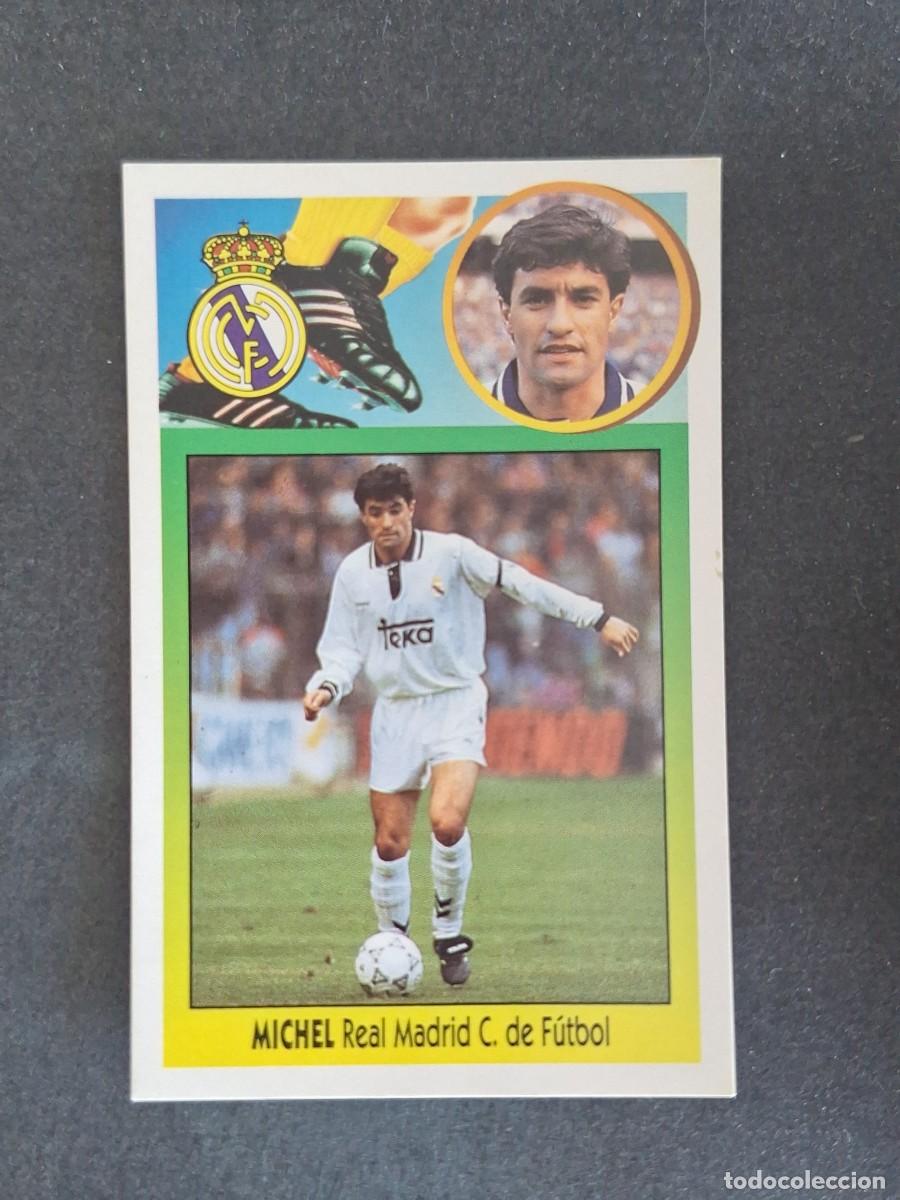 Cromos de f&uacute;tbol: L3 MICHEL REAL MADRID LIGA ESTE 1993 1994 93 94 CARTON NUNCA PEGADO SIN PEGAR