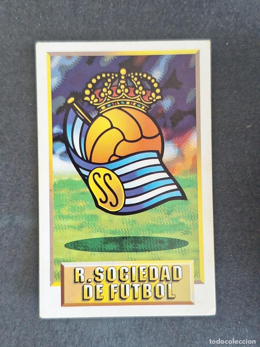 Cromos de f&uacute;tbol: L3 ESCUDO REAL SOCIEDAD LIGA ESTE 1993 1994 93 94 CARTON NUNCA PEGADO SIN PEGAR