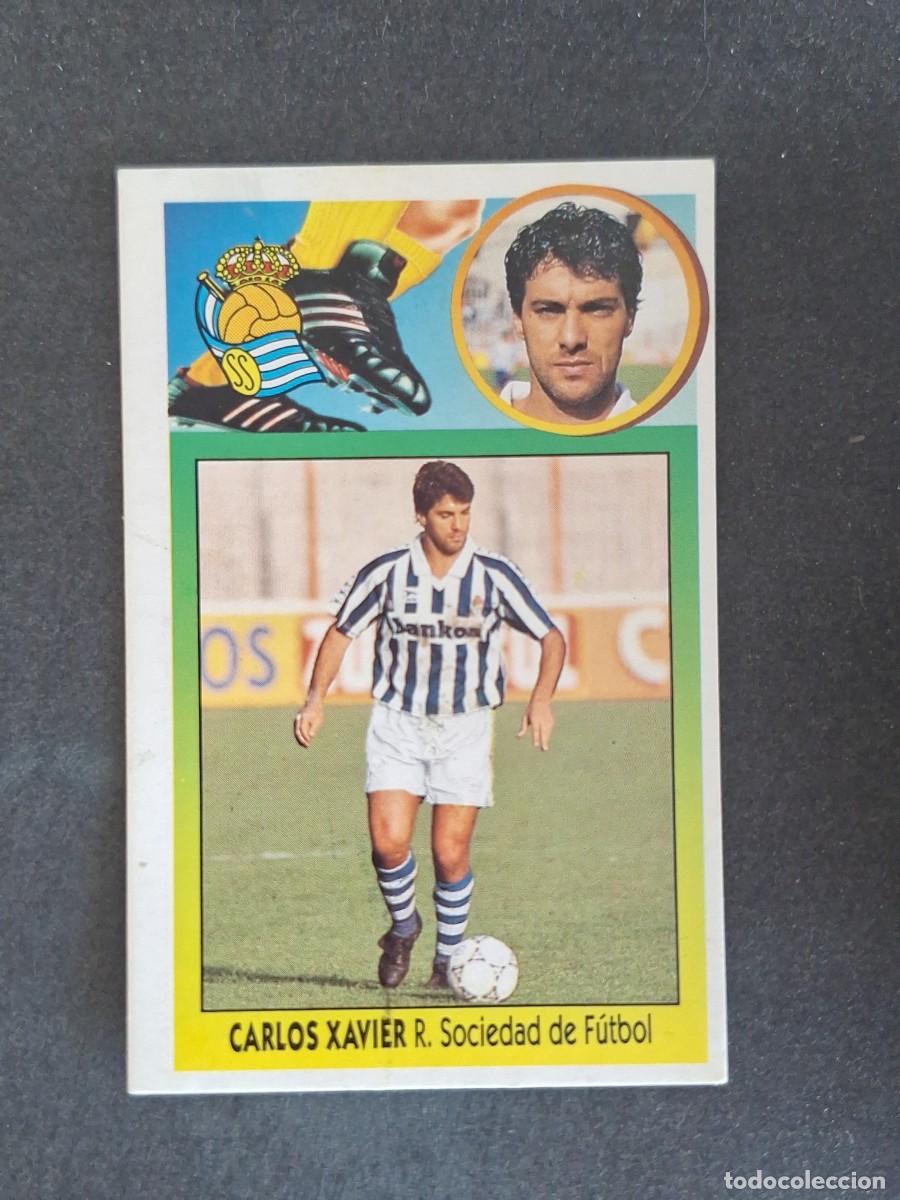 Cromos de f&uacute;tbol: L3 CARLOS XAVIER REAL SOCIEDAD LIGA ESTE 1993 1994 93 94 CARTON NUNCA PEGADO SIN PEGAR