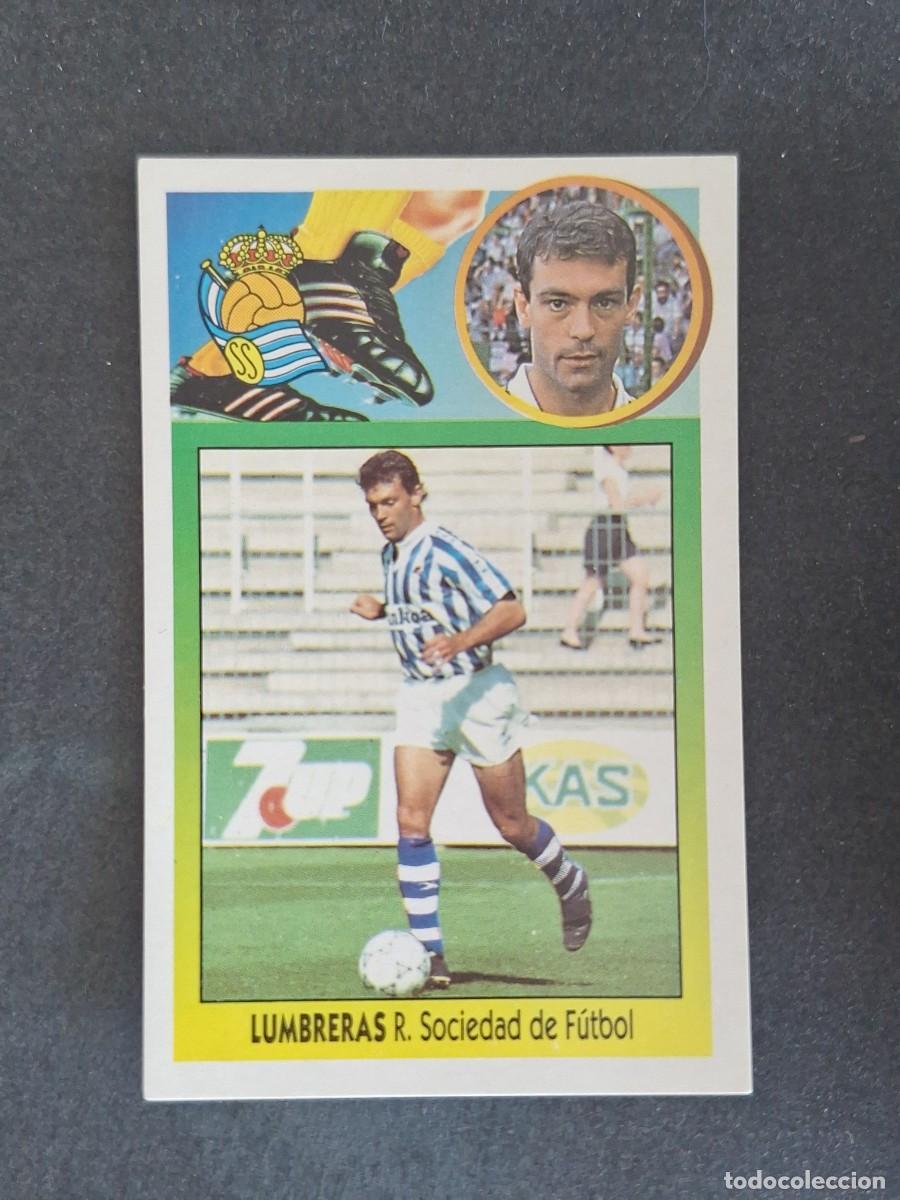 Cromos de f&uacute;tbol: L3 LUMBRERAS REAL SOCIEDAD LIGA ESTE 1993 1994 93 94 CARTON NUNCA PEGADO SIN PEGAR