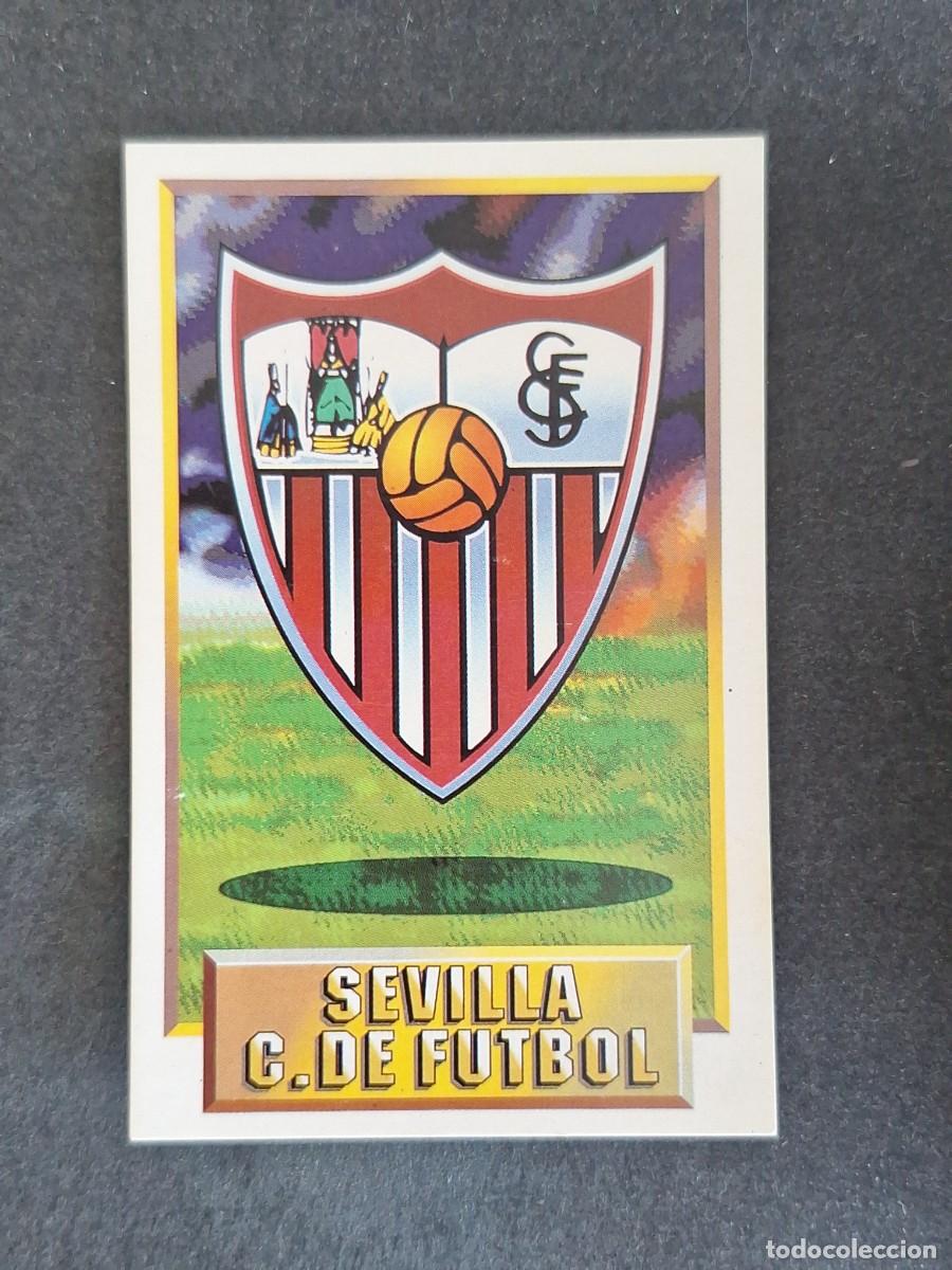 Cromos de f&uacute;tbol: L3 ESCUDO SEVILLA C. F. LIGA ESTE 1993 1994 93 94 CARTON NUNCA PEGADO SIN PEGAR