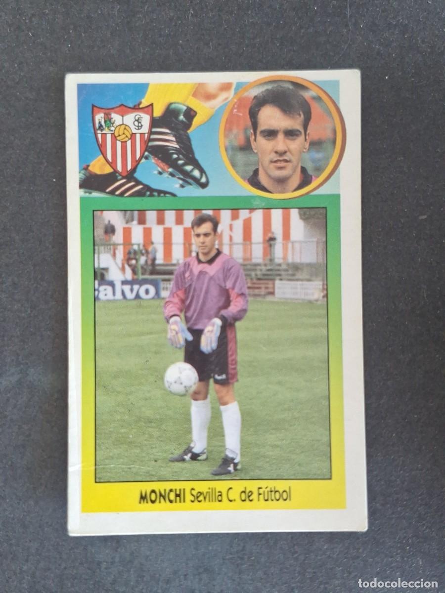 Cromos de f&uacute;tbol: L3 MONCHI SEVILLA C. F. LIGA ESTE 1993 1994 93 94 CARTON NUNCA PEGADO SIN PEGAR