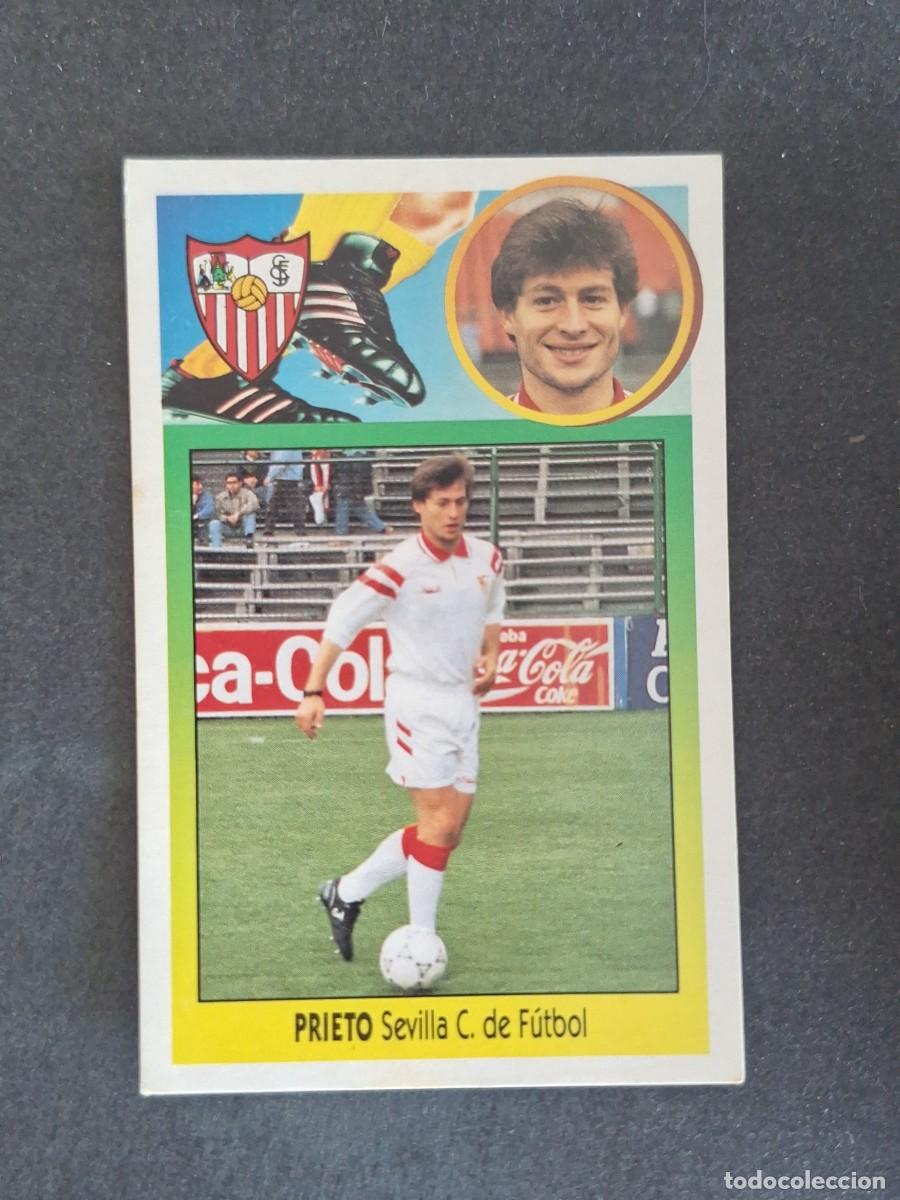 Cromos de f&uacute;tbol: L3 PRIETO SEVILLA C. F. LIGA ESTE 1993 1994 93 94 CARTON NUNCA PEGADO SIN PEGAR