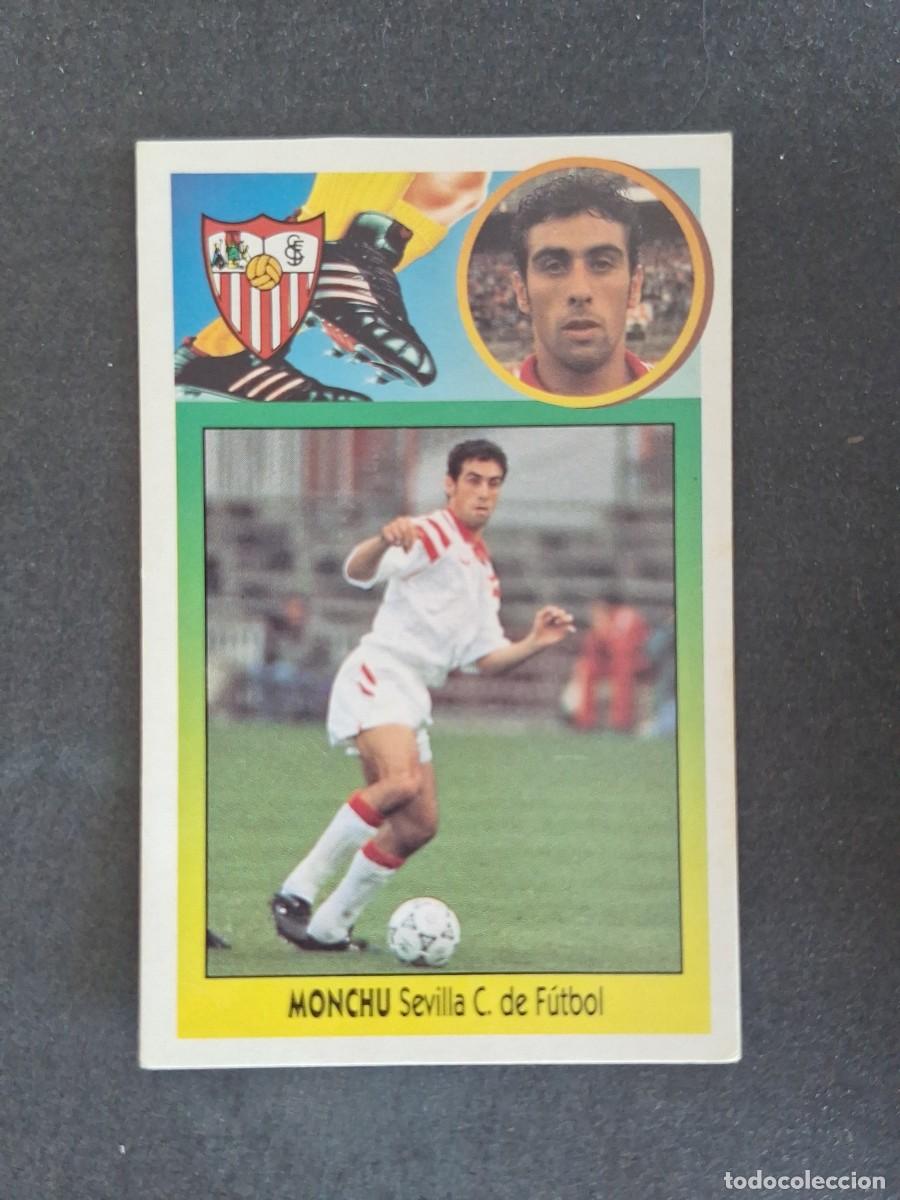 Cromos de f&uacute;tbol: L3 MONCHU SEVILLA C. F. LIGA ESTE 1993 1994 93 94 CARTON NUNCA PEGADO SIN PEGAR