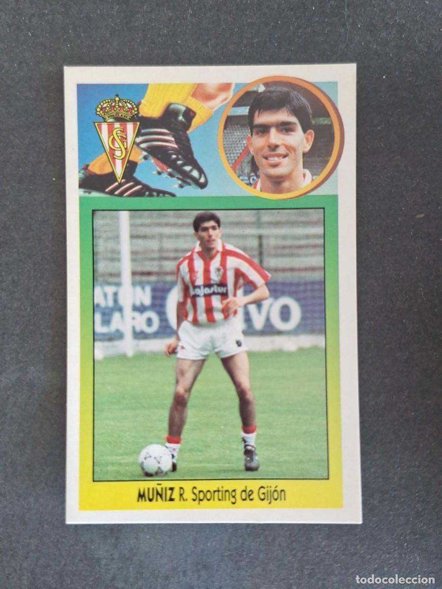 Cromos de f&uacute;tbol: L3 MU&Ntilde;IZ SPORTING DE GIJON LIGA ESTE 1993 1994 93 94 CARTON NUNCA PEGADO SIN PEGAR