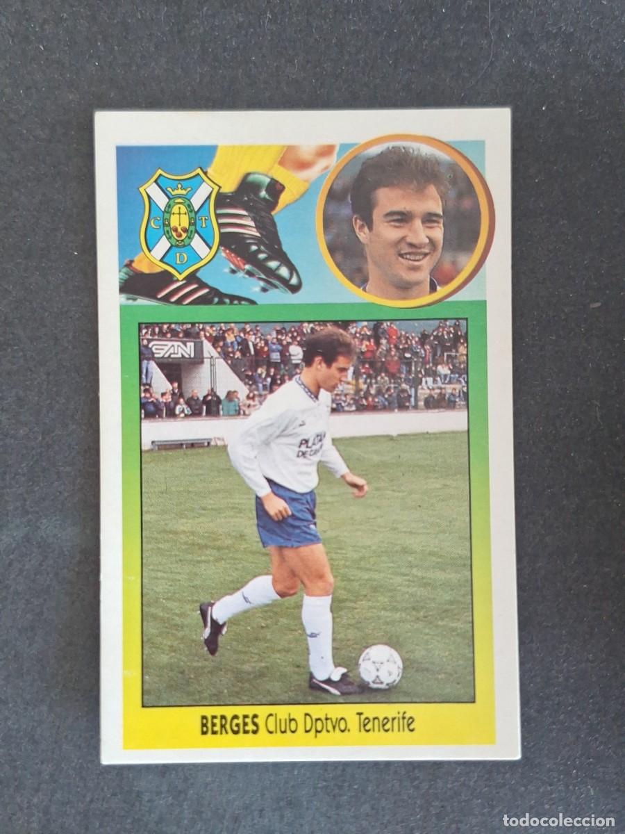 Cromos de f&uacute;tbol: L3 BERGES C. D. TENERIFE LIGA ESTE 1993 1994 93 94 CARTON NUNCA PEGADO SIN PEGAR