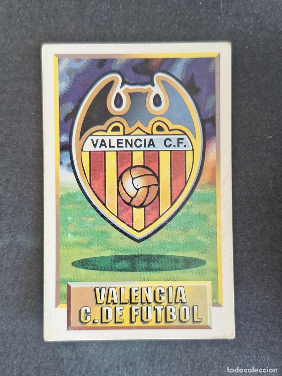 Cromos de f&uacute;tbol: L3 ESCUDO VALENCIA C. F. LIGA ESTE 1993 1994 93 94 CARTON NUNCA PEGADO SIN PEGAR